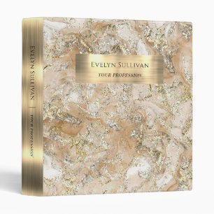 Beige Gold Fluid Marble Binder