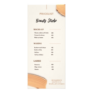Beige Gold Minimal Aesthetics Salon Price list Rack Card