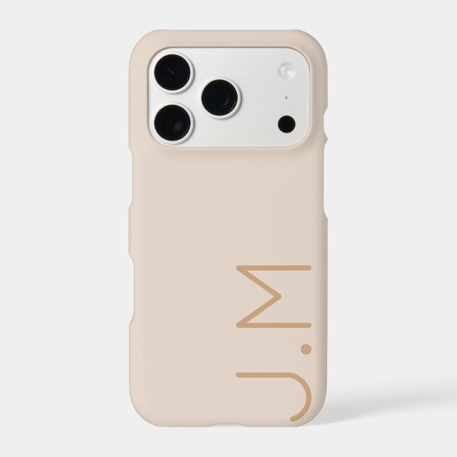 Beige Gold Minimal Personalized Initial Monogram (Back)