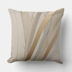 Beige Gold Tan Grey Abstract Throw Pillow
