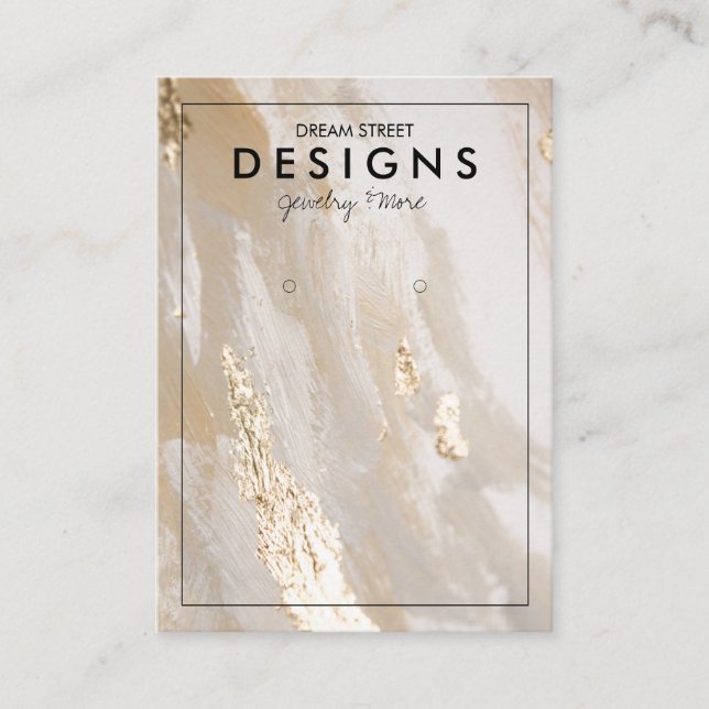 Beige Gold Trendy Earring Display Card (Front)