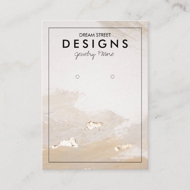 Beige Gold Trendy Earring Display Card (Front)