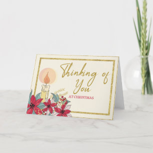Beige Golden   Thinking of You At  Christmas Card