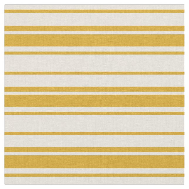 Beige & Goldenrod Striped Pattern Fabric (Close Up)