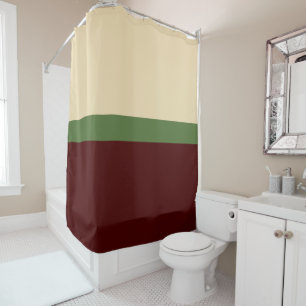 Beige, Green, Burgundy Colorblock Stripes