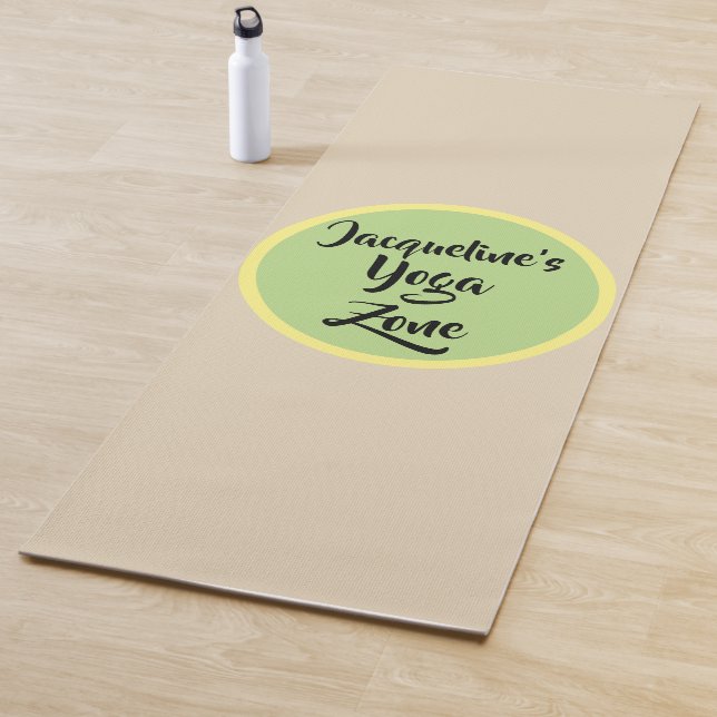 Beige Green Circle Yoga Yoga Mat (In Situ)