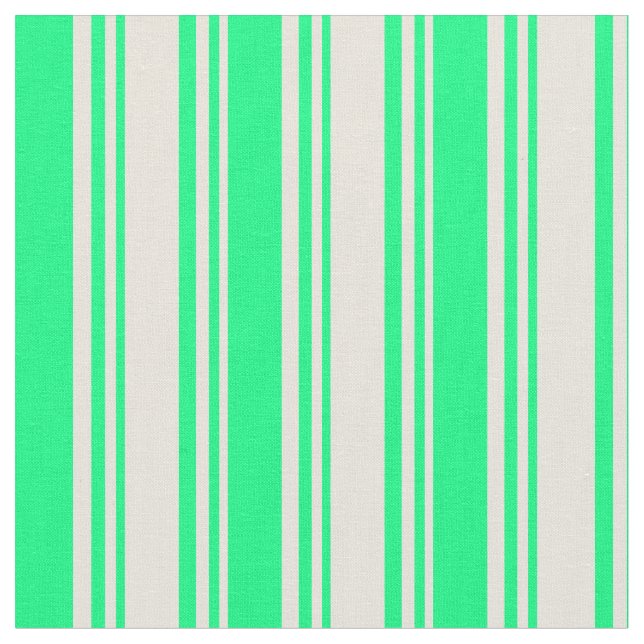Beige & Green Pattern Fabric (Close Up)