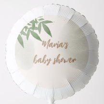 Beige greenery baby shower