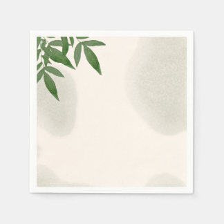 Beige greenery baby shower napkin