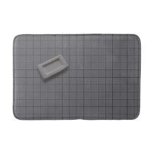 Beige Grey Bar Soap on a Grey Tile Floor Bath Mat