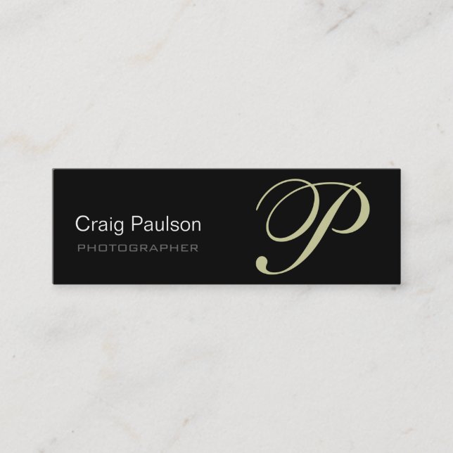 Beige Grey Black Modern Photography Business Card (Front)