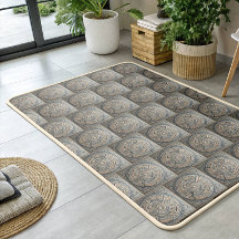 Beige & Grey Geometric Rug Modern Neutral Elegant