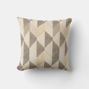 Beige, grey rhombic  textured pattern.  throw pillow