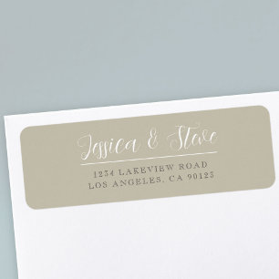 Beige Grey & White Elegant Wedding Adresse de reto