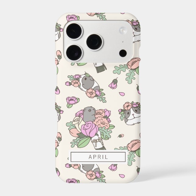 Beige Guinea Pigs with Peony Flower Pattern (Back)