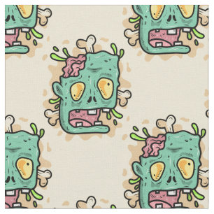 beige halloween zombie fabric