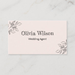Beige Handwritten Wedding Agent Business Card