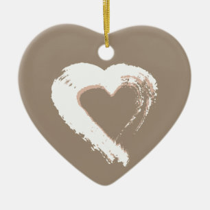 Beige Heart Ornament