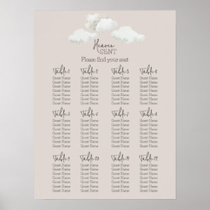 Beige Heaven Sent Gender Reveal Seating Chart
