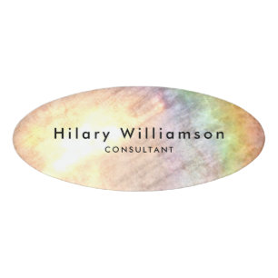 Beige Holograph Magnetic Employee Custom Name Tag