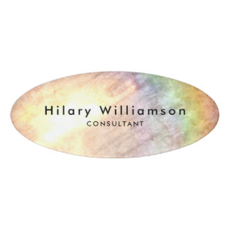 Beige Holograph Magnetic Employee Custom Name Tag