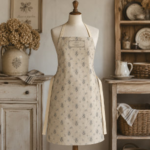 Beige Honey Bee French Country Vintage Rustic Apron