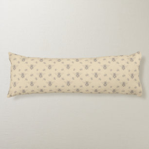 Beige Honey Bee French Country Vintage Rustic Body Pillow