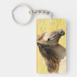 Beige Horse Profile Keychain