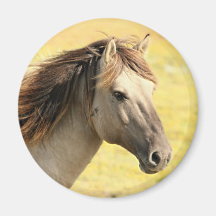 Beige Horse Profile Magnet