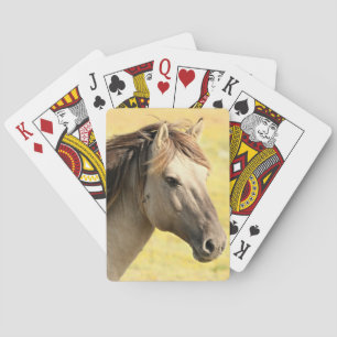 Beige Horse Profile Playing Cards
