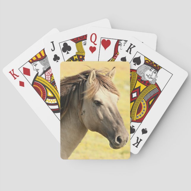Beige Horse Profile Playing Cards (Back)