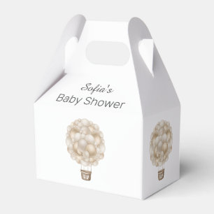 Beige Hot Air Balloon Boho Baby Shower Favor Box