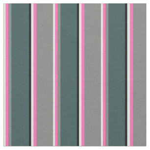 Beige, Hot Pink, Grey, Dark Slate Grey & Black Fabric