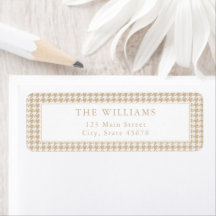 Beige Houndstooth Return Address