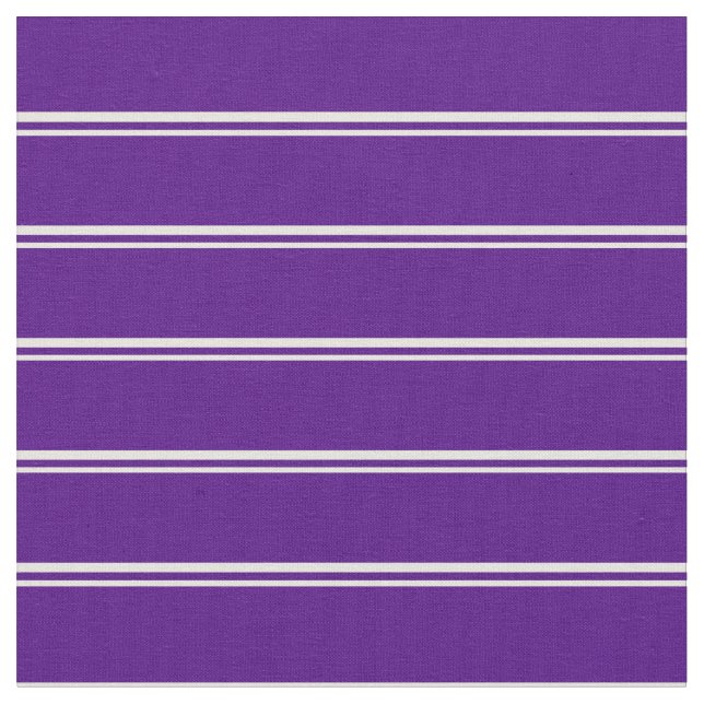 Beige & Indigo Coloured Stripes/Lines Pattern Fabric (Close Up)