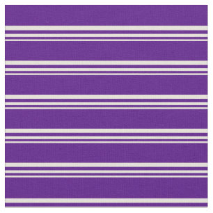 Beige & Indigo Coloured Stripes Pattern Fabric