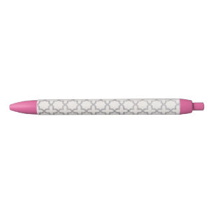 Beige Islamic geometric pattern Black Ink Pen