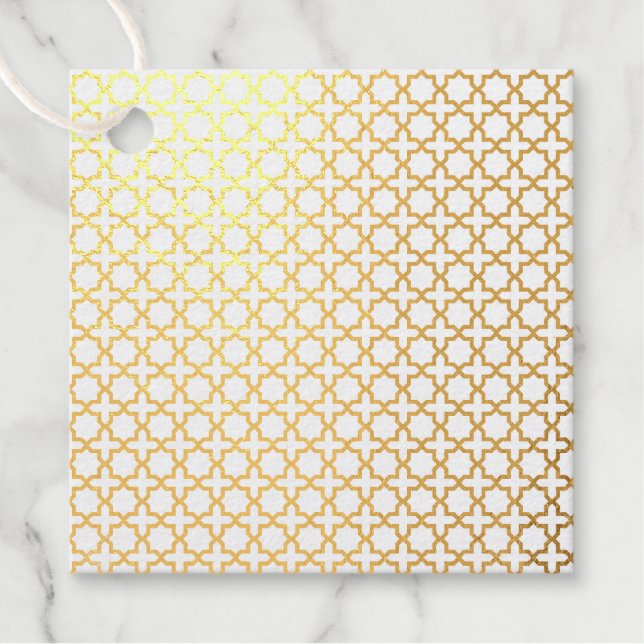 Beige Islamic geometric pattern Favour Tags (Front)