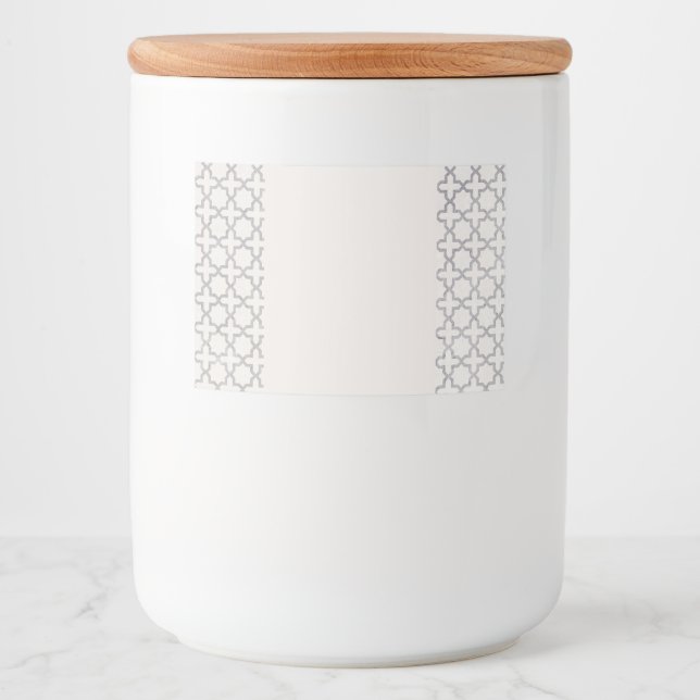 Beige Islamic geometric pattern Food Label (Front)