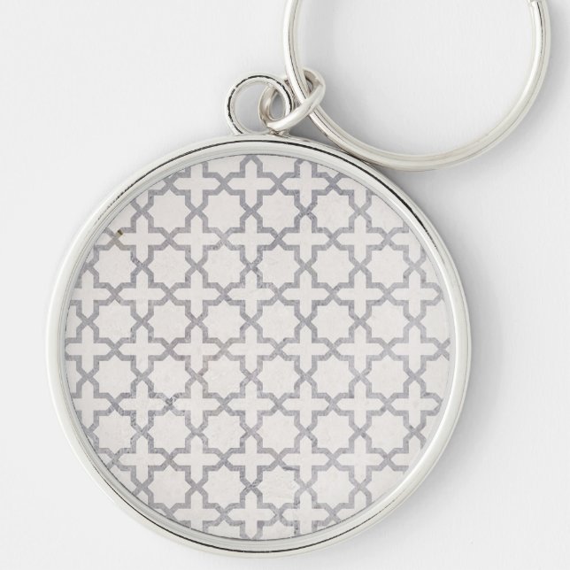 Beige Islamic geometric pattern Keychain (Front)