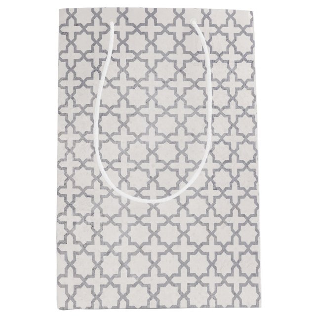Beige Islamic geometric pattern Medium Gift Bag (Front)