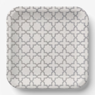 Beige Islamic geometric pattern Paper Plate