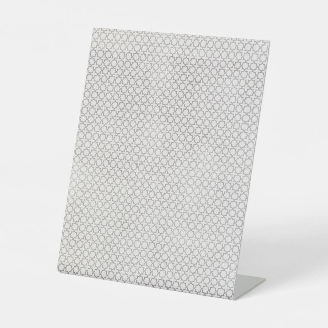 Beige Islamic geometric pattern Pedestal Sign (Front)