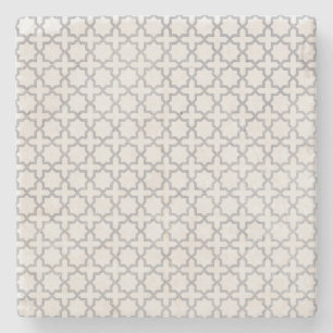 Beige Islamic geometric pattern Stone Coaster