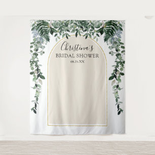 Beige Ivory Arch Botanic Bridal Shower photo booth Tapestry