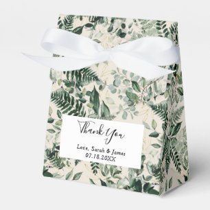 Beige Ivory Botanic foliage Wedding Favor Box