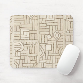 Beige Kuba Print Mouse Pad
