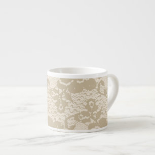 Beige lace espresso cup