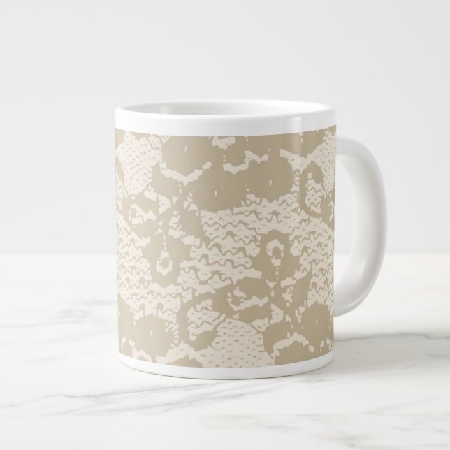 Beige lace large coffee mug (Front Right)