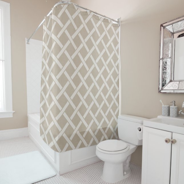 Beige Lattice | Modern Farmhouse Bathroom Decor (In Situ)